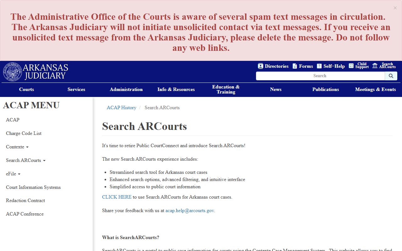 Arkansas Judiciary Search ARCourts information for Izard County court records